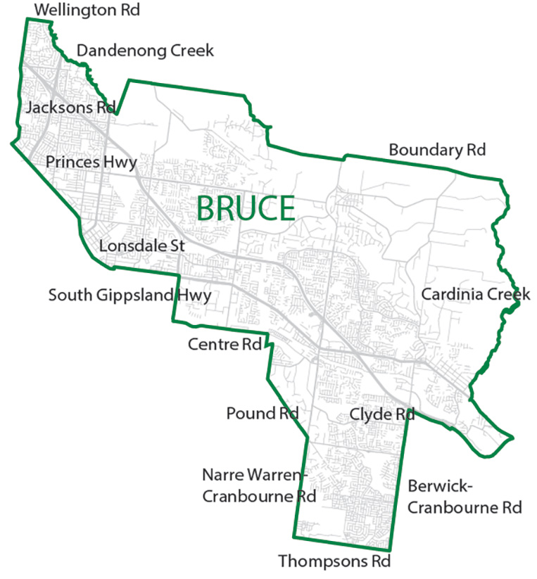 Bruce Federal Electorate map