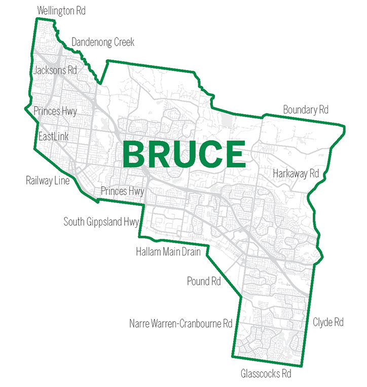 Bruce Federal Electorate map